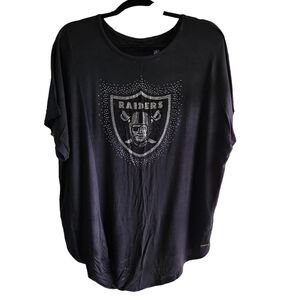 Raiders Women's NFL Olivia Bling Tee Shirt -by MSX Michael Strahan  Size L